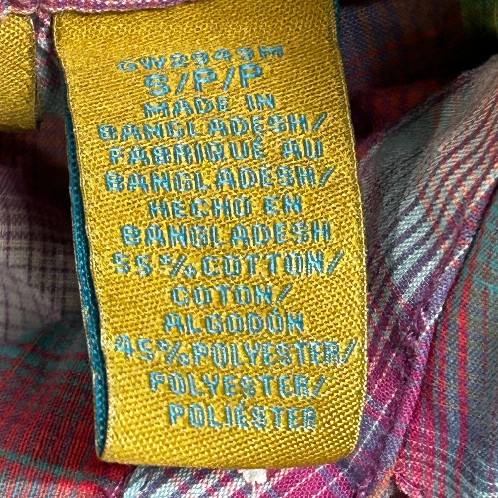 Wrangler Western Shirt Womens Size S Multi Color Plaid Pearl Snap Long Sleeve - Picture 4 of 7